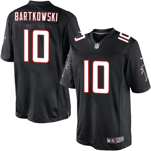 Men's Limited Steve Bartkowski Nike Jersey Black Alternate - #10 NFL Atlanta Falcons